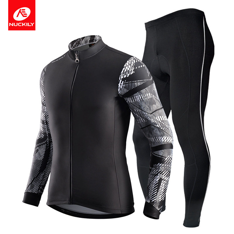 冬季 NUCKILY公路保暖装备山地自行车套装抓绒秋冬男骑行服