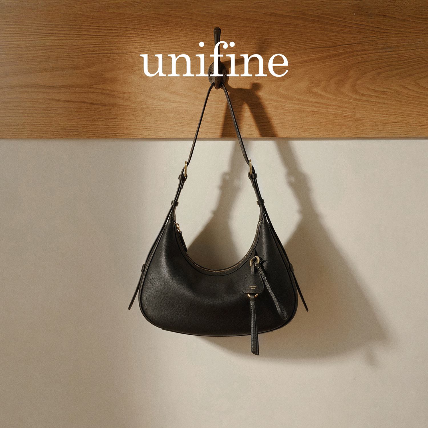 unifine新款月牙包女小众腋下包真皮饺子包牛皮单肩斜挎包通勤包