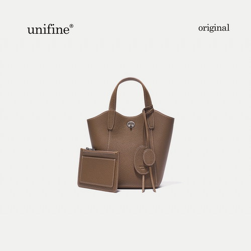 unifine手提菜篮子包头层牛皮