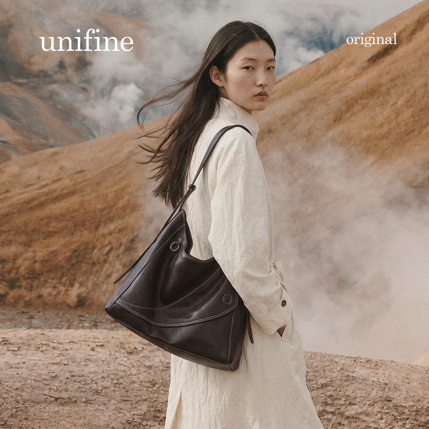 【秋上新】unifine2026新款hobo包牛皮单肩斜挎托特包通勤大容量
