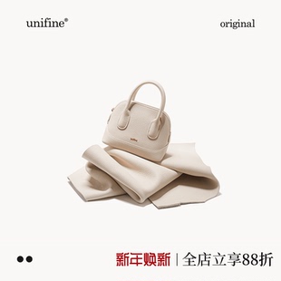 头层牛皮真皮贝壳包手提包斜挎包女白色包包礼物 新款 新年礼物