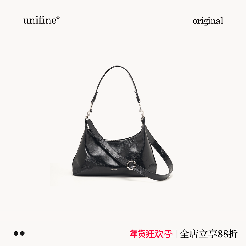 unifine新款油蜡牛皮斜挎包黑色手提单肩腋下包真皮女包送人礼物,箱包皮具/热销女包/男包,腋下包,淘宝优惠券,粉丝福利购,淘宝优惠卷