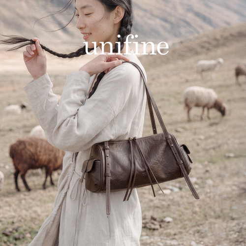 unifine玄鸟法棍包牛皮腋下包