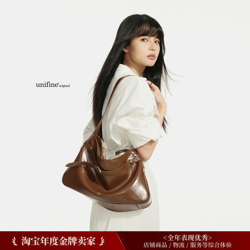 unifine油蜡牛皮托特包女大容量