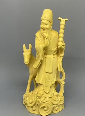 黄杨木雕刻张果老人物摆件工艺品