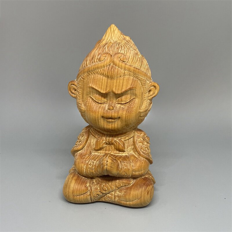 悟空禅意治愈文玩摆件崖柏木雕刻