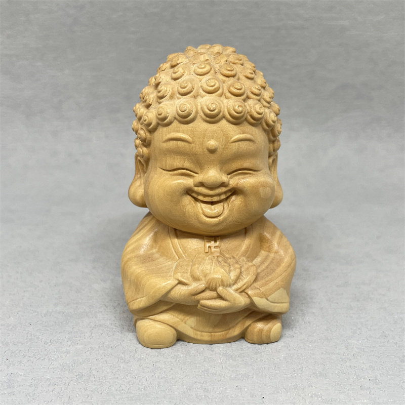 《正宗小叶黄杨木》笑佛Q版如来