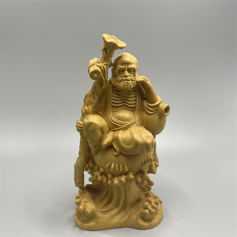 小叶黄杨木达摩祖师爷摆件工艺品