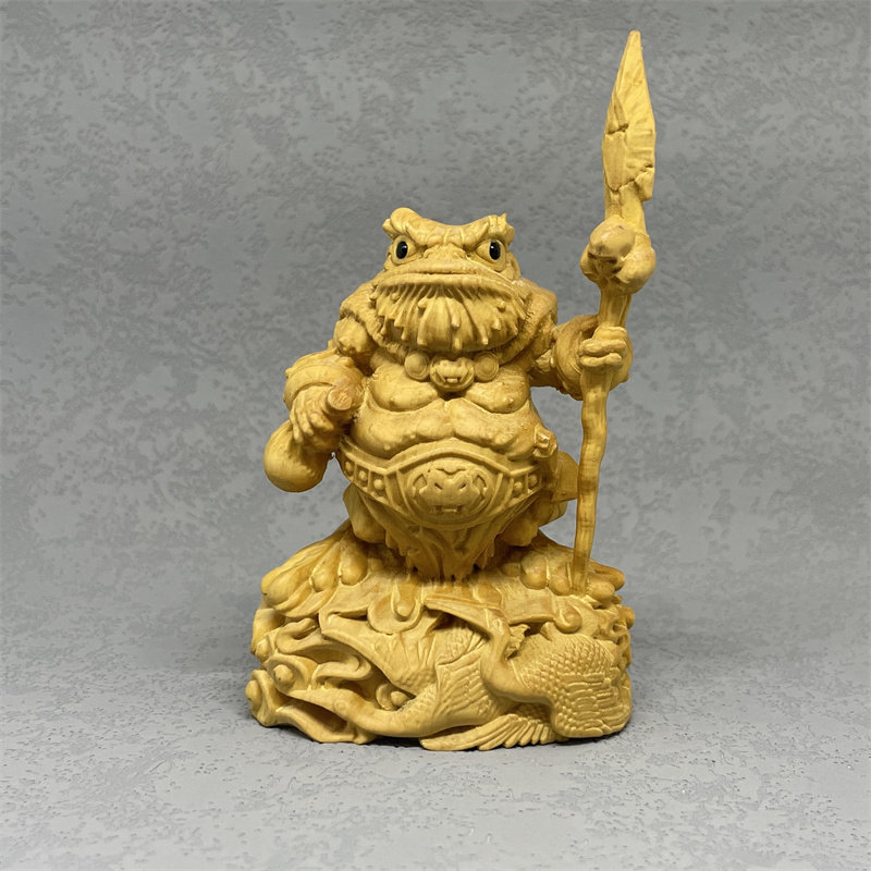 金蟾将军摆件黄杨木木质工艺品