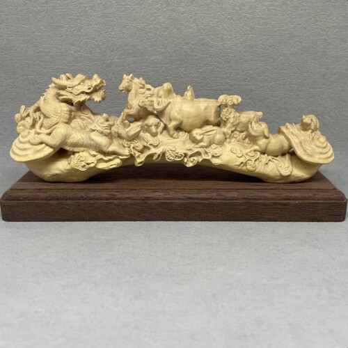 《正宗小叶黄杨木》如意十二生肖