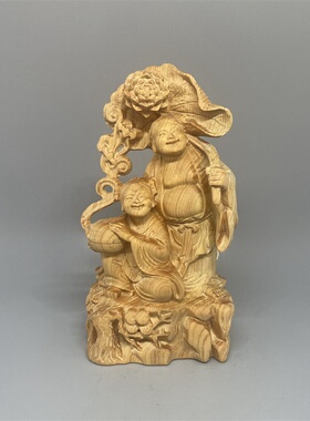 二仙家居摆件崖柏木雕工艺品