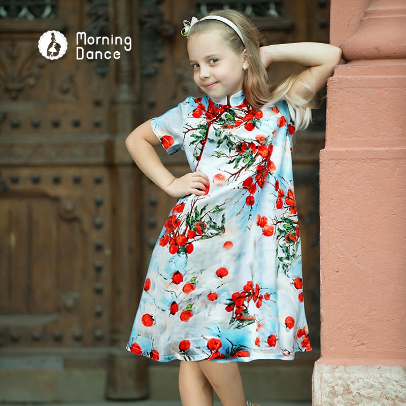 MorningDance儿童夏季短袖旗袍裙