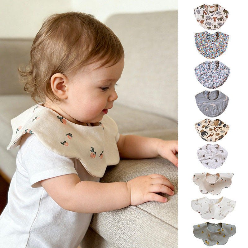 婴幼儿三角口水巾宝宝围嘴三层防水新生儿口水围兜四季通用