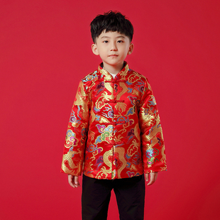冬季新款男童中国风民族唐装汉服儿童宝宝夹棉加厚拜新年喜气