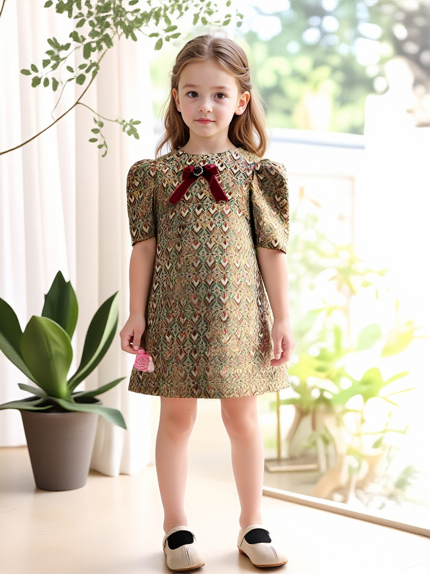 Morning dance   autumn The new girl Dress children high-end full dress host piano baby princess Birthday Dress