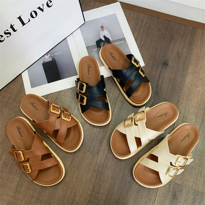 合利鲨厚底女外穿夏季新款休闲一字拖时尚拼色凉拖鞋外穿沙滩女鞋,女鞋,一字拖,淘宝优惠券,粉丝福利购,淘宝优惠卷