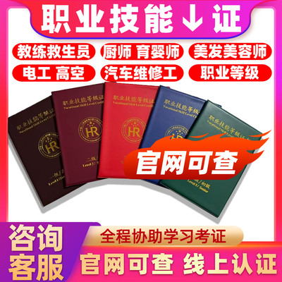 职业技能证游泳教练员证汽车维修工技师证美容师证育婴师证书报名