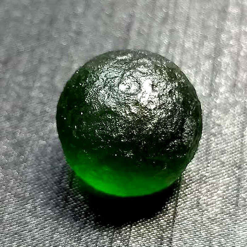 新货冰翠色正品天然捷克玻璃陨石diy穿手链单珠宇宙原石散珠