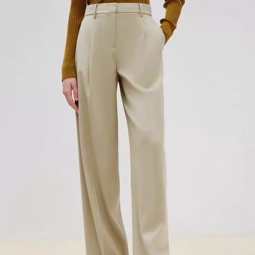 A642秋季新款长裤西裤气质直筒复古高级感西装裤女