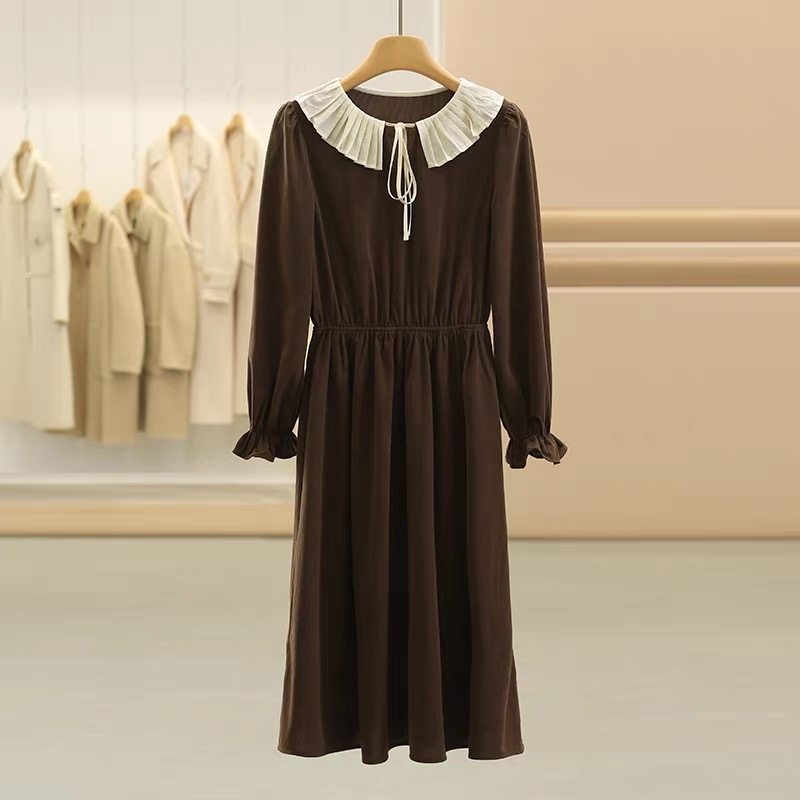 B022灯芯绒绒复古长袖松紧腰叠穿连衣裙女,女装/女士精品,连衣裙,淘宝优惠券,粉丝福利购,淘宝优惠卷