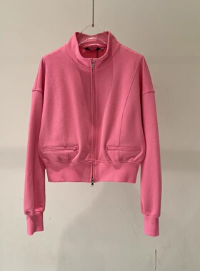 B943高端休闲运动套装女秋季多巴胺玫粉红色卫衣时尚洋气阔腿裤