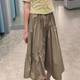通勤百搭高腰系带a字半身裙薄款 C114 春夏新品