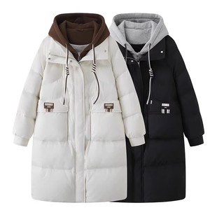 连帽宽松休闲百搭保暖中长款 新款 外套 冬季 A704羽绒服女装