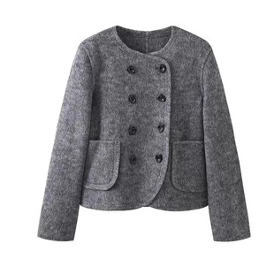 D144秋冬季新双面呢小个子羊绒毛呢外套