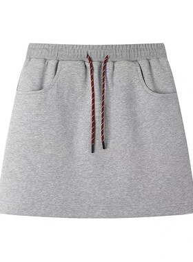 C434春季新款韩系小个子休闲灰色半身裙短裙裤卫裙女