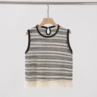 针织背心女时尚 B403夏季 宽松V领无袖 韩版 显瘦百搭上衣潮 新款