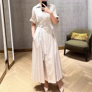 气质温柔风系带收腰衬衫 B404轻奢风女装 法式 夏季 连衣裙子 新款