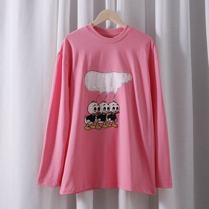 圆领卡通印花可爱刺绣