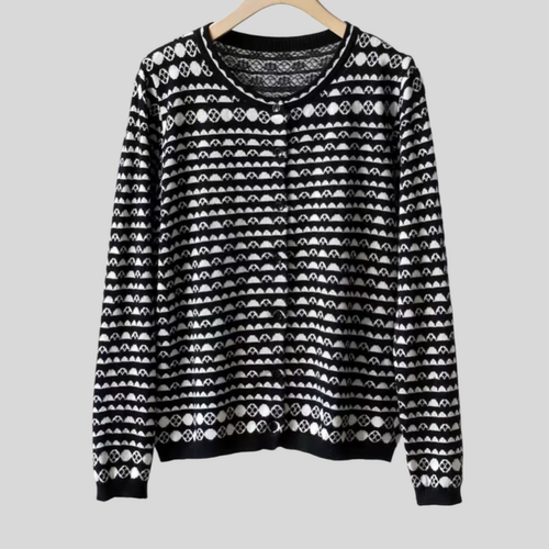 A412条纹针织衫女开衫短款高端精纺羊毛高级感毛衣小个子轻奢洋气