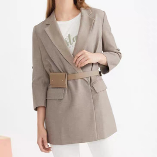 西装 气质七分袖 外套女腰带0.8 气质通勤显瘦韩版 C032秋季