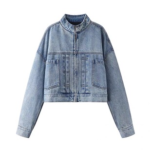 A653 春季新品款百搭立领短款牛仔外套女1062