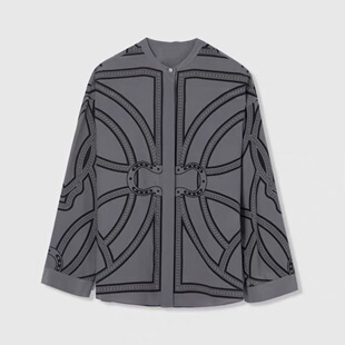 A932原创仿丝时髦上装 上衣外套女 仿真丝廓形衬衫