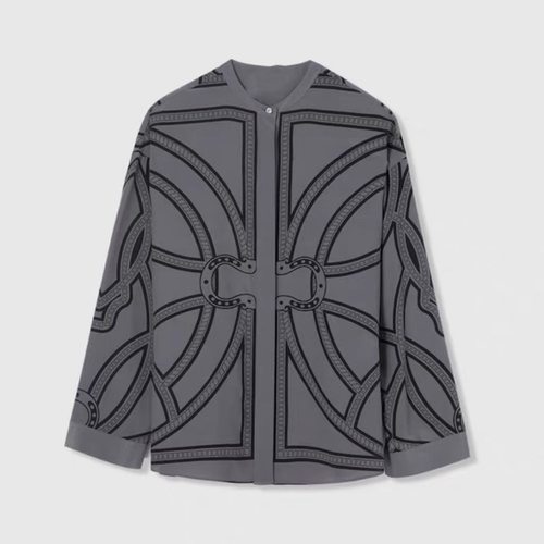 A932原创仿丝时髦上装真丝廓形衬衫上衣外套女