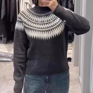 圆领套头针织衫 宽松休闲毛衣1GB232901 时尚 C214秋冬新款