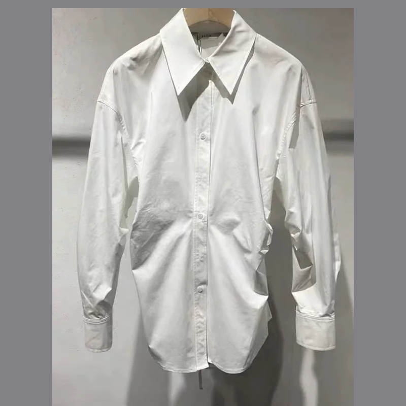 A703艾系の设计感收腰显瘦高级感气质白色衬衫上衣 女