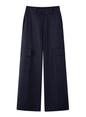 A402工装裤春新品高腰显瘦阔腿宽松百搭休闲裤女5F8252521