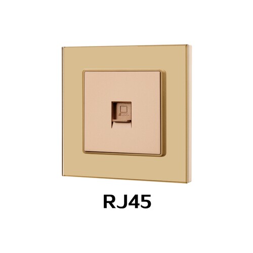 86型电话电脑插座钢化玻璃面板嵌入式cat6网络rj45插座
