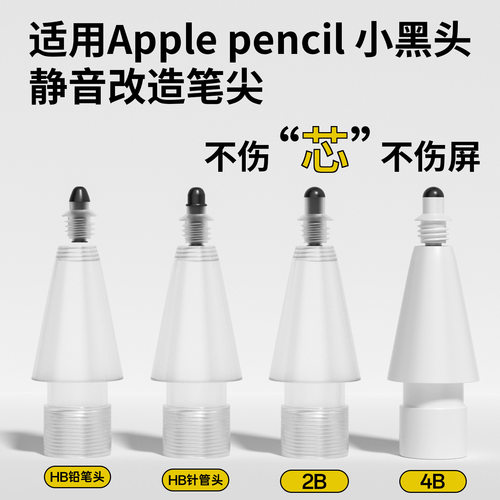 适用苹果手写笔1代2代Apple pencil Pro改造笔尖静音耐磨防滑