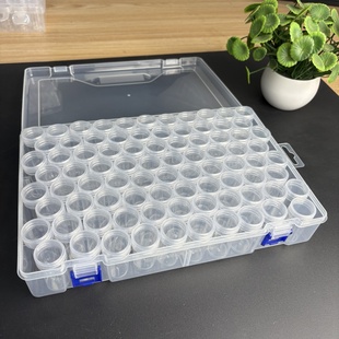 136格收纳盒塑料圆瓶饰品储物盒可拆卸透明盒米珠钻画配件分钻盒