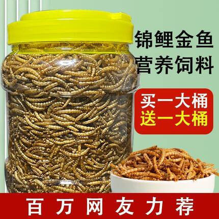 鲤鱼金鱼饲料鱼食高蛋白通用上浮冷水观赏鱼小金鱼雷龙面包虫干