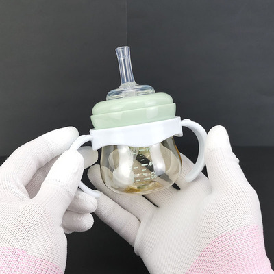 宝宝120ml小容量PPSU学饮杯宽口径小奶瓶婴幼儿喝水喝果汁吸管杯