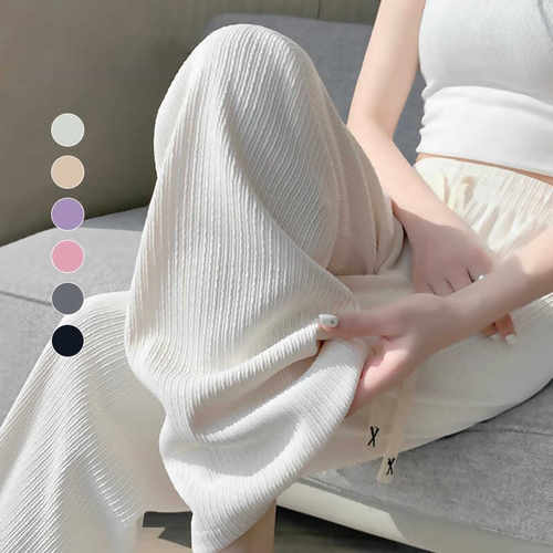 雪尼尔阔腿裤女春夏秋冬季宽松