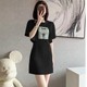 2026新款 短袖 连衣裙女夏季 遮肉小个子收腰不规则T恤裙包臀短裙子