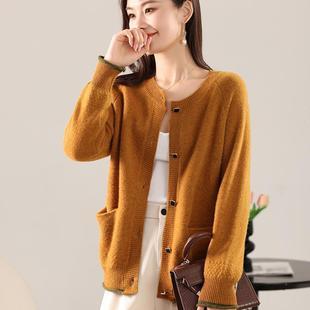 外搭针织衫 秋冬季 宽松洋气大码 圆领开衫 上衣 外套毛衣女2025年新款