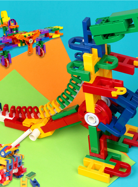 虎巴HB LASY益智早教楼梯H型积木幼儿园拼插拼装3-6周岁儿童玩具