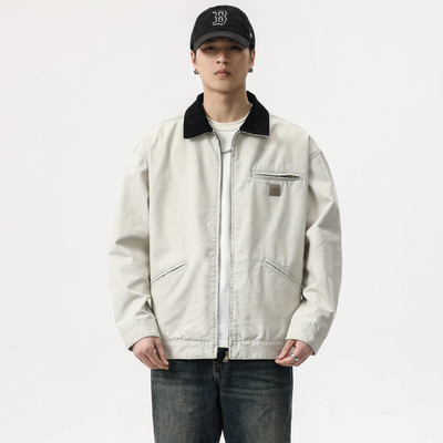 春季宽松底特律工装牛仔外套男